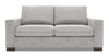 Sofa personnalisable Track de Sofa Lab de 75 po de format condo fabriqué au Canada en tissu d’apparence lin avec accoudoirs rectilignes - gris Luna Domino