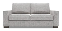 Sofa Track de Sofa Lab de 75 po de format condo fabriqué au Canada en tissu d’apparence lin - gris Luna Domino