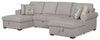 Sofa-lit sectionnel Haven de Scott Living 3 pièces en tissu de chenille avec 2 fauteuils longs de rangement - gris