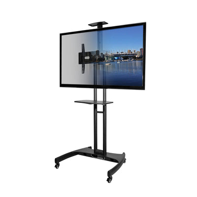Kanto MTM65PL Height Adjustable Mobile TV Cart with Adjustable Shelf for 37" to 65" TVs, Black