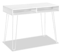 Bureau Ezra de 40 po avec compartiments ouverts - blanc
