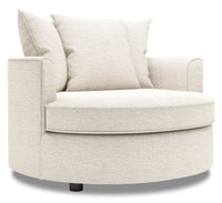 Fauteuil d’appoint enveloppant Sofa Lab de 48 po fabriqué au Canada en tissu de chenille - beige Luxury Sand