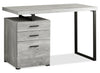 Bureau réversible Clayton de 47,25 po à 3 tiroirs - gris