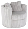 Fauteuil d’appoint pivotant Cuddler Petite de 36 po fabriqué au Canada en tissu de chenille - gris Groove Mist