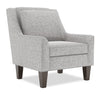 Fauteuil d’appoint club Sofa Lab personnalisable de 29 po fabriqué au Canada en tissu d’apparence lin avec pattes en bois - gris Luna Domino