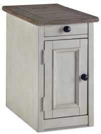 Table de fauteuil rustique Colby de 14 po avec rangement - bois deux teintes