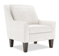Fauteuil d’appoint club Sofa Lab de 29 po fabriqué au Canada en tissu avec pattes en bois - blanc Dolphin White