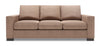 Sofa-lit personnalisable Track de Sofa Lab de 85 po fabriqué au Canada en tissu d’apparence lin avec accoudoirs rectilignes - brun Pax Wicker