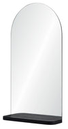 Miroir arrondi noir avec tablette - 20 po x 36 po
