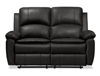 Causeuse inclinable Chandler de 60 po en tissu d’apparence cuir - gris