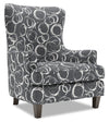 Fauteuil d’appoint à oreilles Sofa Lab personnalisable de 32 po fabriqué au Canada en tissu - Heather multicolore