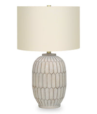 Lampe de table de 24 po en résine texturée crème