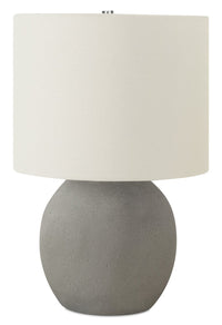 Lampe de table de 20 po béton gris avec abat-jour ivoire