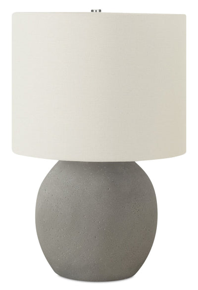 20" Grey Concrete with Ivory Shade Table Lamp|Lampe de table de 20 po béton gris avec abat-jour ivoire