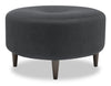 Pouf personnalisable The Curve de Sofa Lab de 31 po fabriqué au Canada en tissu d’apparence lin - gris Pax Pepper