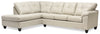 Sofa sectionnel de gauche Addison 2 pièces fabriqué au Canada en tissu d’apparence cuir avec coussins de siège amovibles - beige