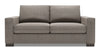 Sofa personnalisable Track de Sofa Lab de 75 po de format condo fabriqué au Canada en tissu d’apparence lin avec accoudoirs rectilignes - gris Luna Smoke