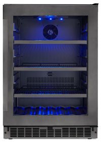 Refroidisseur à boissons Prague de Silhouette de 5,6 pi³ et de 23,9 po à 1 porte - acier inoxydable …