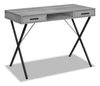 Bureau Rowan de 42 po à 2 tiroirs et compartiment ouvert - gris