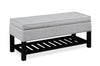 Banc de rangement Ryan de 43,5 po avec tablette inférieure - gris clair