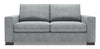 Sofa personnalisable Track de Sofa Lab de 75 po de format condo fabriqué au Canada en tissu d’apparence lin avec accoudoirs rectilignes - gris Luna Pewter