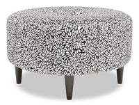 Pouf The Curve de Sofa Lab de 31 po fabriqué au Canada en tissu - Onyx multicolore
