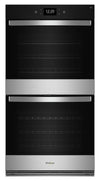 Four mural double électrique Whirlpool de 8,6 pi³ et de 27 po avec convection véritable - acier inoxydable résistant aux traces de doigts - WOED7027PZ