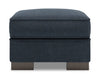 Pouf personnalisable Track de Sofa Lab de 24 po fabriqué au Canada en tissu d’apparence lin - bleu Luna Sailor
