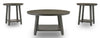 Ensemble 3 tables rustiques Caitbrook de 40,13 po (table à café et 2 tables de bout) avec tablette - bois gris