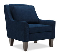 Fauteuil d’appoint club Sofa Lab de 29 po fabriqué au Canada en tissu de velours avec pattes en bois - bleu Royal Blue