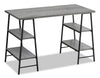 Bureau Jonnie de 47,25 po avec pattes de type chevalet - gris