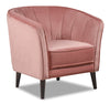 Fauteuil d’appoint Brinley de 29 po en tissu de velours avec pattes en bois - rose