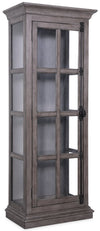 Armoire vitrée Scarlett de 27,5 po avec tablettes en verre - grise