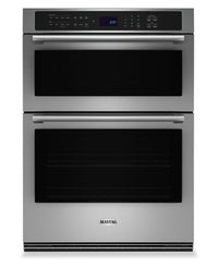 Four mural combiné électrique Maytag de 6,4 pi³ et de 30 po avec convection véritable - acier inoxyd…