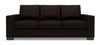 Sofa-lit personnalisable Track de Sofa Lab de 85 po fabriqué au Canada en tissu de chenille avec accoudoirs rectilignes - brun Luxury Chocolate