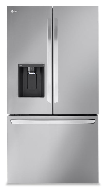 LG 36" 31 Cu. Ft. French-Door Standard-Depth MAX™ Refrigerator - Smudge Proof Stainless Steel - LRFX… | Réfrigérateur LG de 31 pi³ et de 36 po à portes françaises de profondeur standard MAXMC - acier inox…