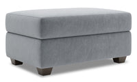 Pouf de rangement The Trunk de Sofa Lab de 39 po fabriqué au Canada en tissu de velours - gris