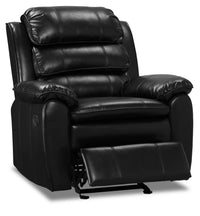 Fauteuil coulissant inclinable Adam de 34,45 po en tissu d’apparence cuir - noir