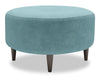 Pouf personnalisable The Curve de Sofa Lab de 31 po fabriqué au Canada en tissu de velours - bleu Sea Blue