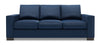 Sofa personnalisable Track de Sofa Lab de 85 po fabriqué au Canada en tissu d’apparence lin avec accoudoirs rectilignes - bleu Pax Navy