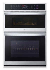Four mural combiné électrique LG de 6,4 pi³ et de 30 po avec convection véritable - acier inoxydable…