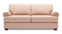 Sofa Roll de Sofa Lab de 76 po de format condo fabriqué au Canada en tissu d’apparence lin - rose Pax Rose