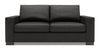 Sofa personnalisable Track de Sofa Lab de 75 po de format condo fabriqué au Canada en tissu d’apparence lin avec accoudoirs rectilignes - gris Luna Kohl
