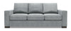 Sofa personnalisable Track de Sofa Lab de 85 po fabriqué au Canada en tissu d’apparence lin avec accoudoirs rectilignes - gris Luna Pewter