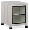 Table de fauteuil moderne Harper de 20 po avec porte en verre et rangement - pin blanc