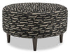 Pouf personnalisable The Curve de Sofa Lab de 31 po fabriqué au Canada en tissu - Peppercorn multicolore