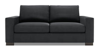 Sofa Track de Sofa Lab de 75 po de format condo fabriqué au Canada en tissu d’apparence lin - gris Pax Pepper