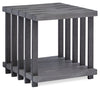 Table de bout moderne Eldridge de 24 po avec tablette - gris vieilli avec métal et bois