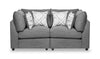 Causeuse modulaire Evolve de Scott Living de 79 po en tissu d’apparence lin avec coussins amovibles en duvet et plumes - gris anthracite