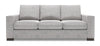 Sofa personnalisable Track de Sofa Lab de 85 po fabriqué au Canada en tissu d’apparence lin avec accoudoirs rectilignes - gris Luna Domino